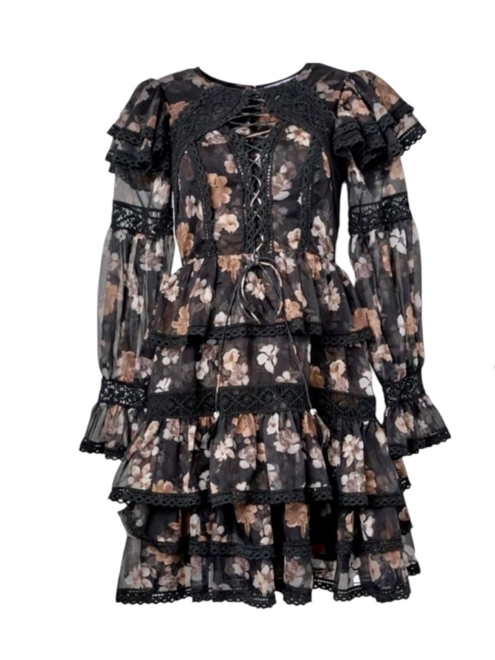 Ivy city co Black Floral Farrah dress 6-7T